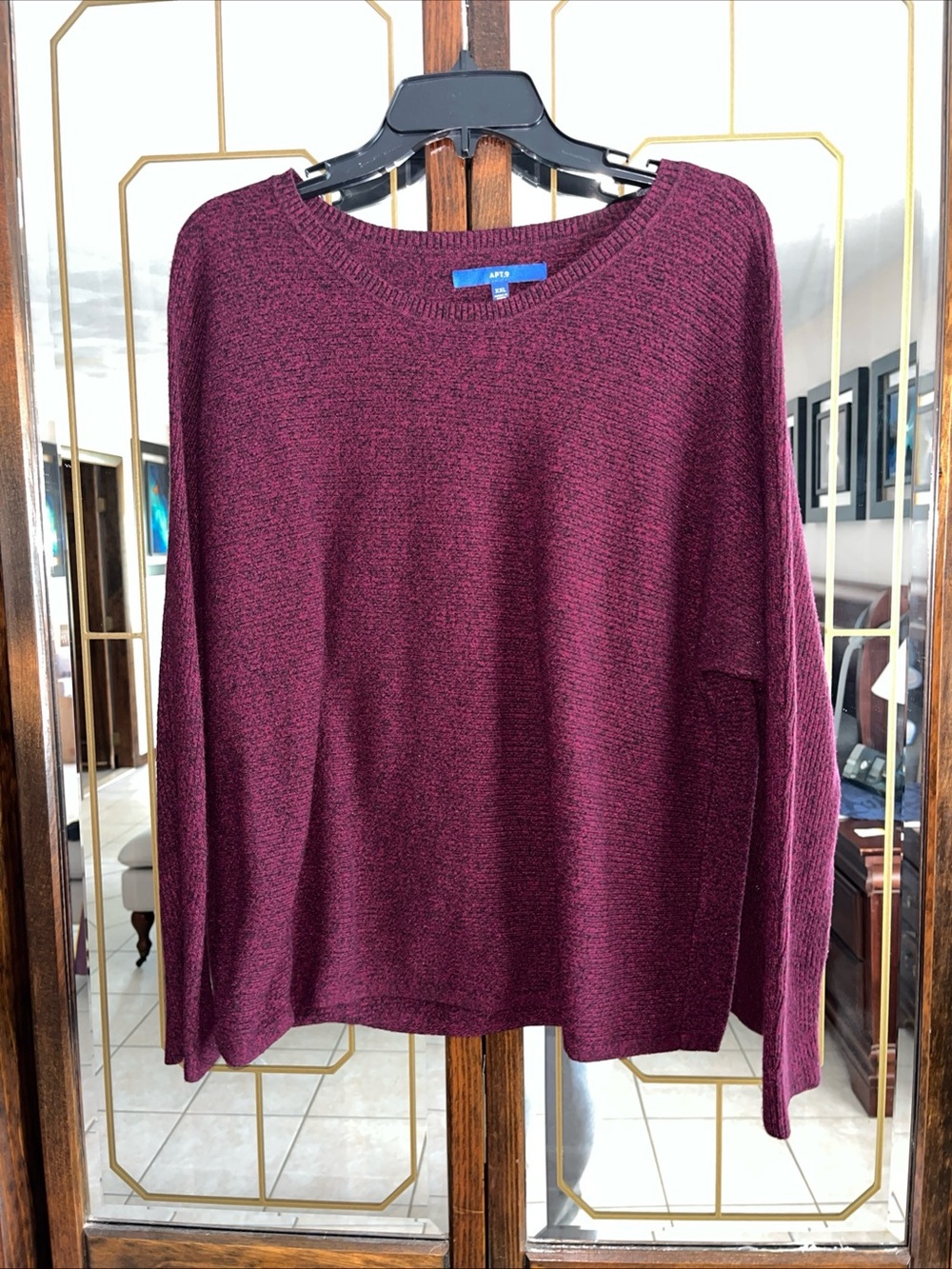 Women's Apt 9 Maroon Knit Pullover Sweater XXL